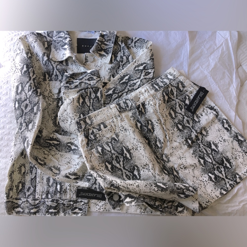 asos 2pc set denim jacket & skirt NWT